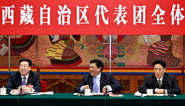 Big three: Wu Yingjie (left), Pema Thinley (middle) and Lobsang Gyaltsen (right)