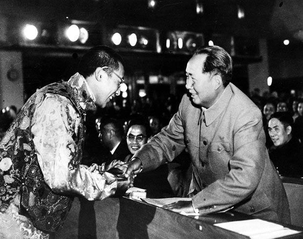 His Holiness with Mao Tse-tung in Beijing in 1954-55